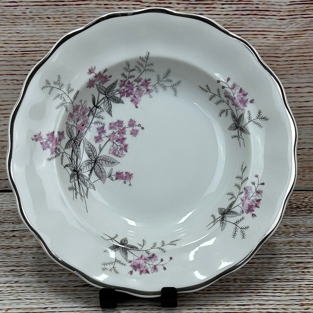 Favolina Karolina Jarolina‎ Poland 3879 Soup Bowl Silver Scalloped Floral 12